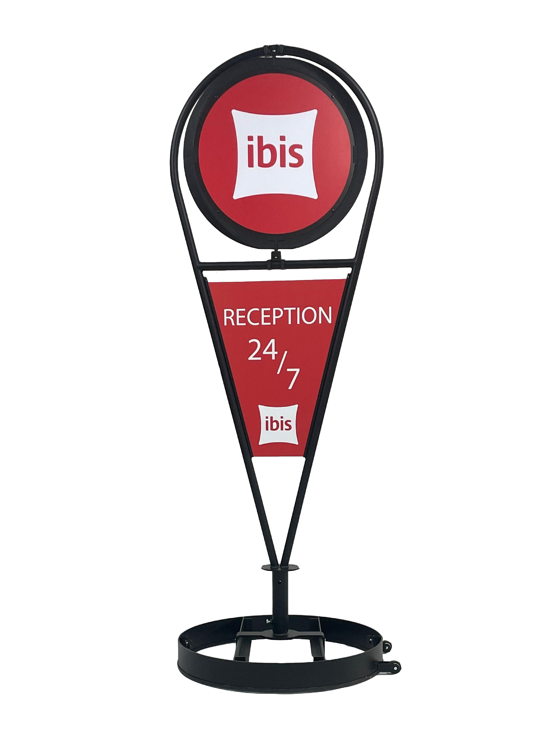 Draaiend reclamebord van ibis